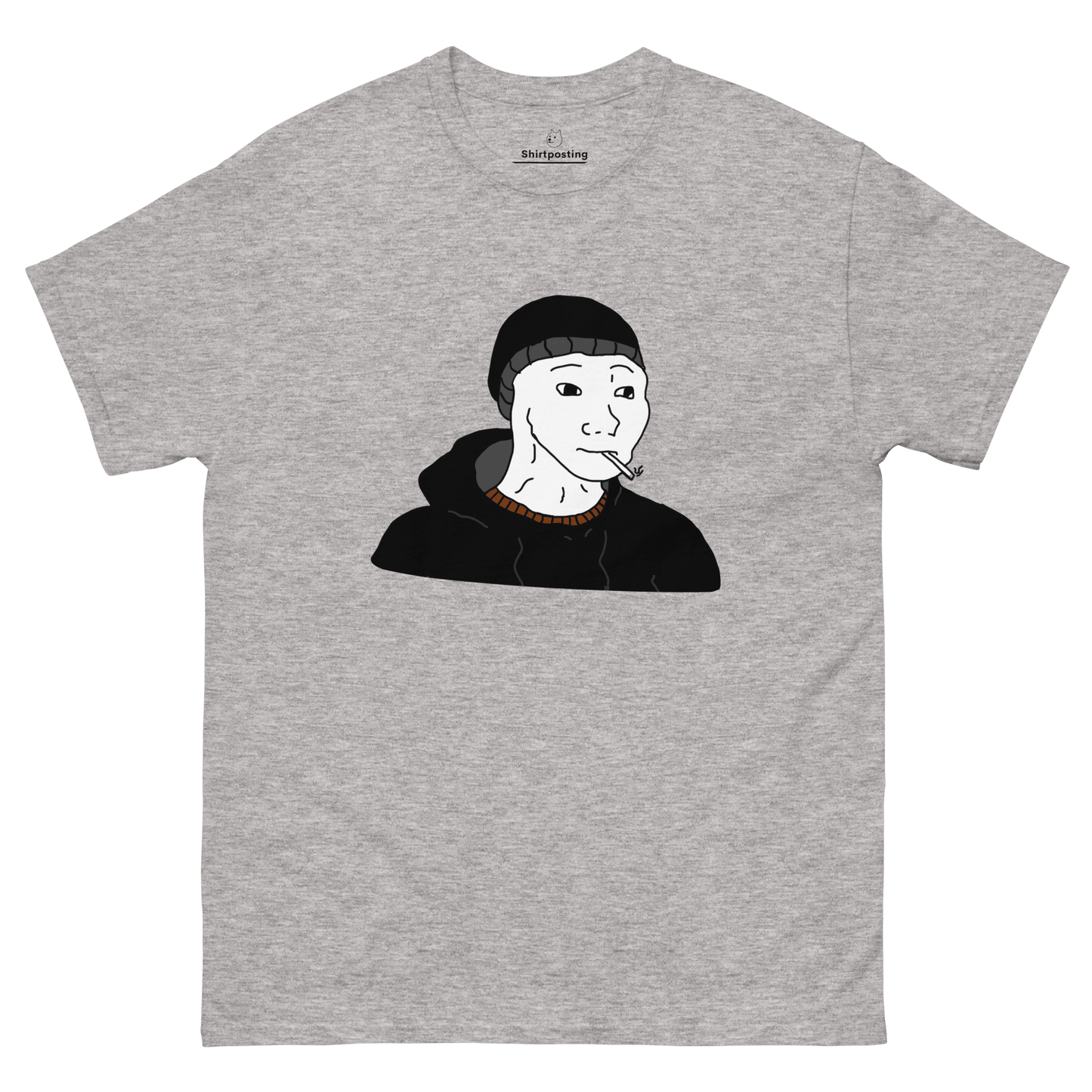 Doomer Wojak Classic T-Shirt Meme - Sport Grey | Shirtposting