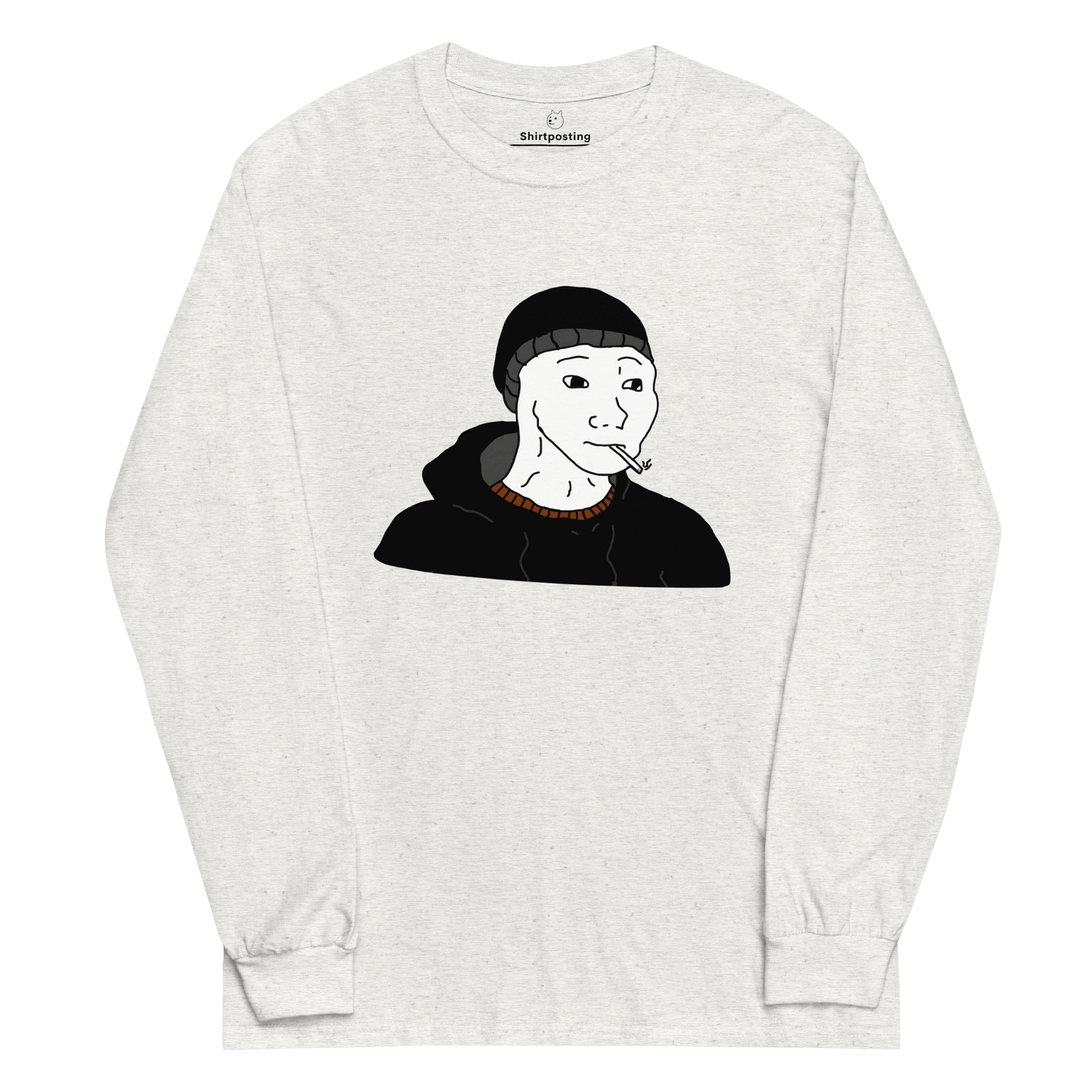 Doomer Wojak Long Sleeve T-Shirt Meme - Ash | Shirtposting