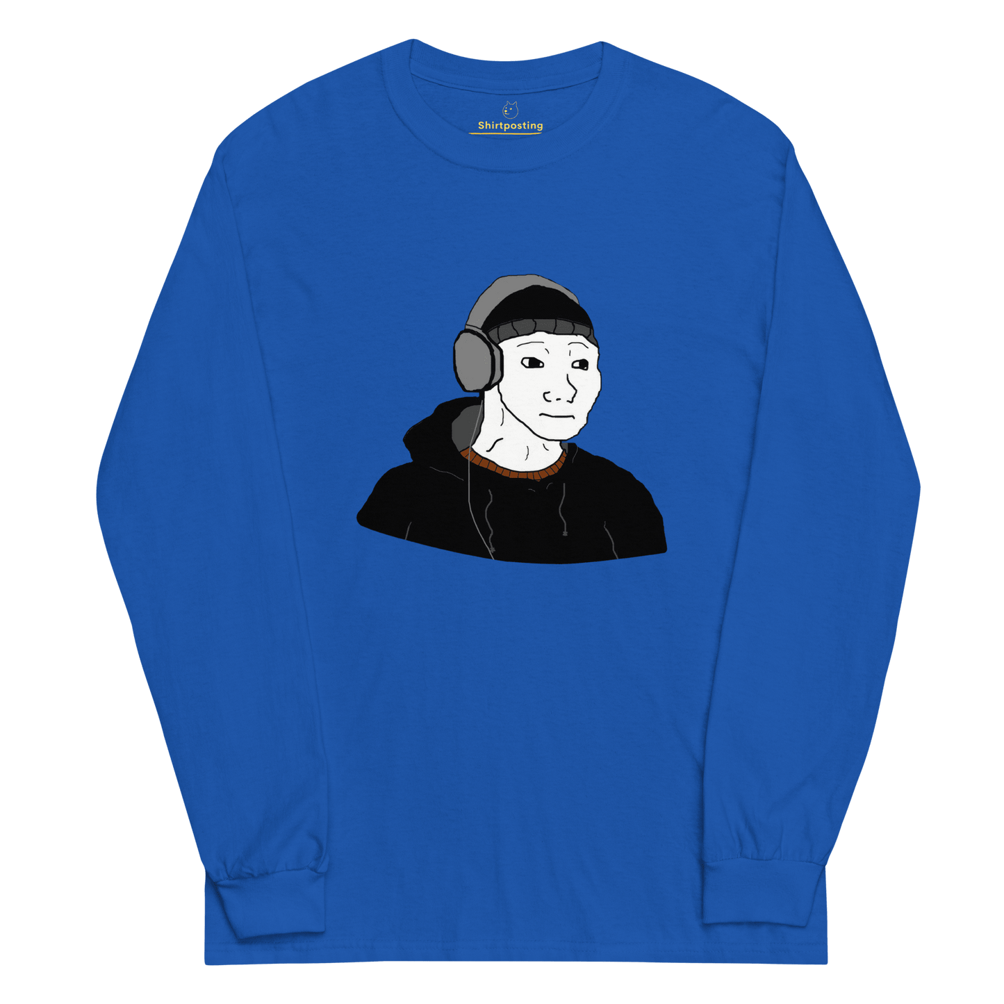 Doomer Wojak Long Sleeve T-Shirt Meme - Royal | Shirtposting