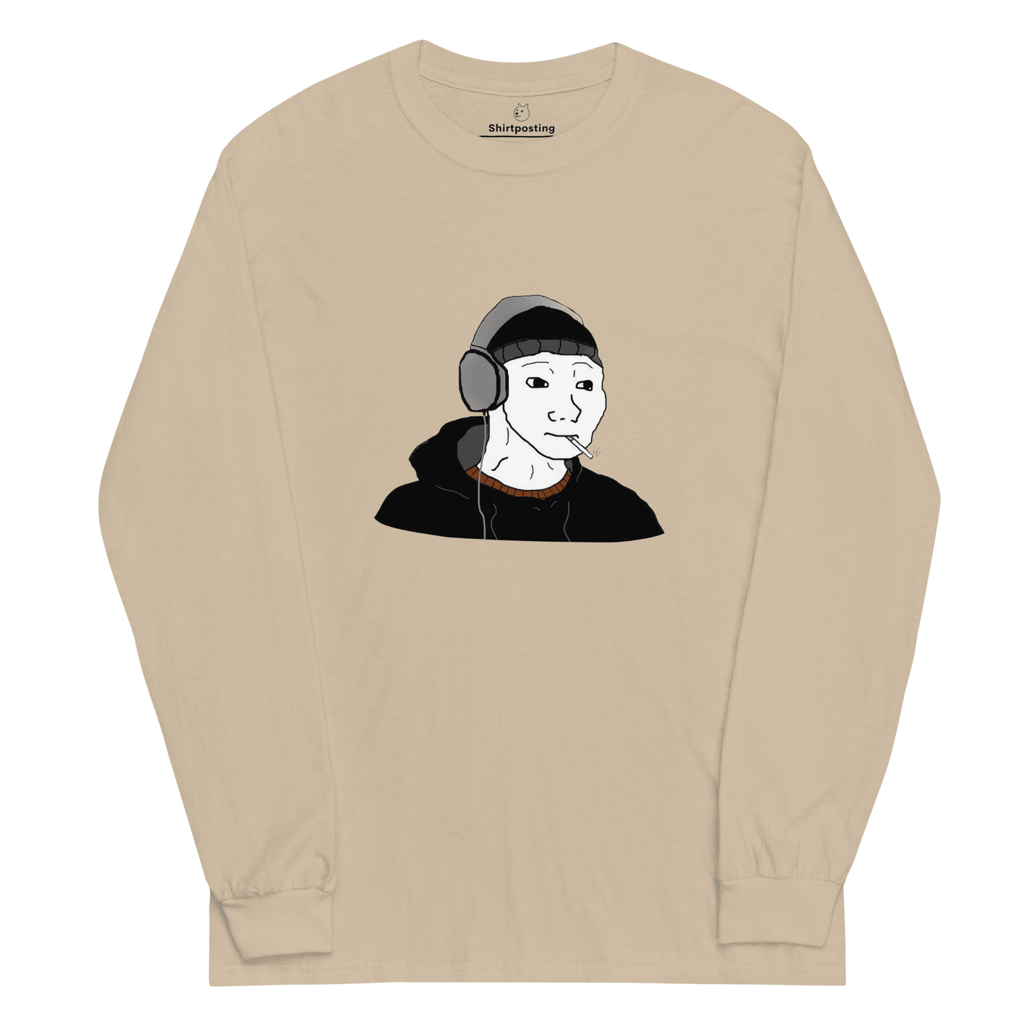 Doomer Wojak Long Sleeve T-Shirt Meme - Sand | Shirtposting