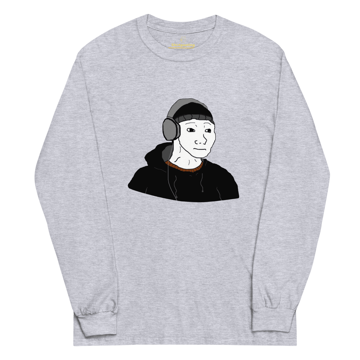Doomer Wojak Long Sleeve T-Shirt Meme - Sport Grey | Shirtposting