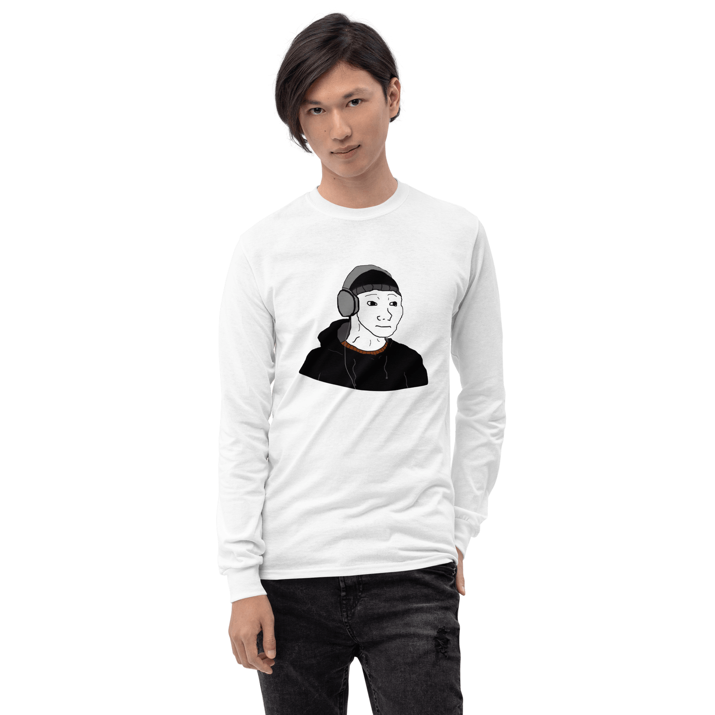 Doomer Wojak Long Sleeve T-Shirt Meme - Sport Grey | Shirtposting
