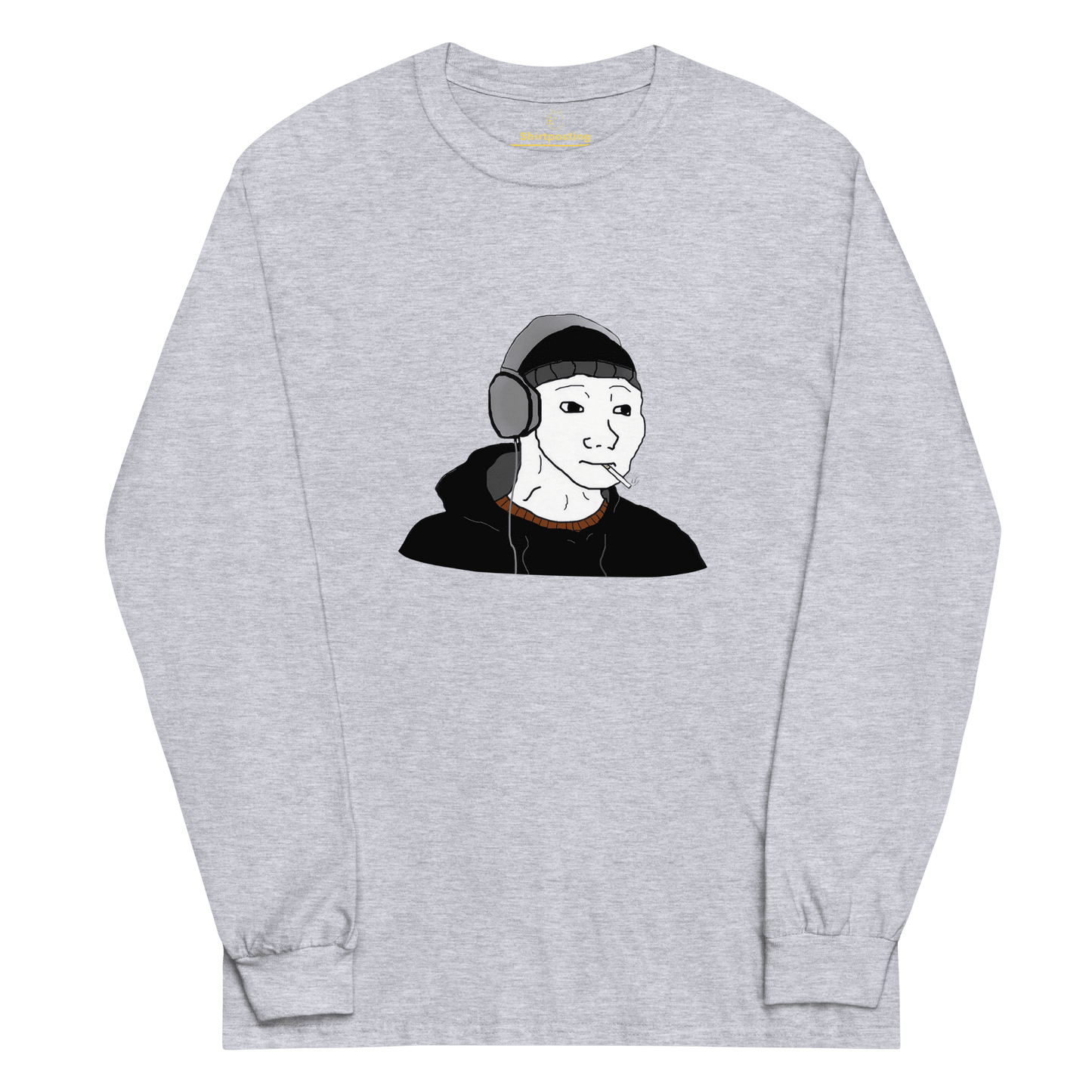 Doomer Wojak Long Sleeve T-Shirt Meme - Sport Grey | Shirtposting