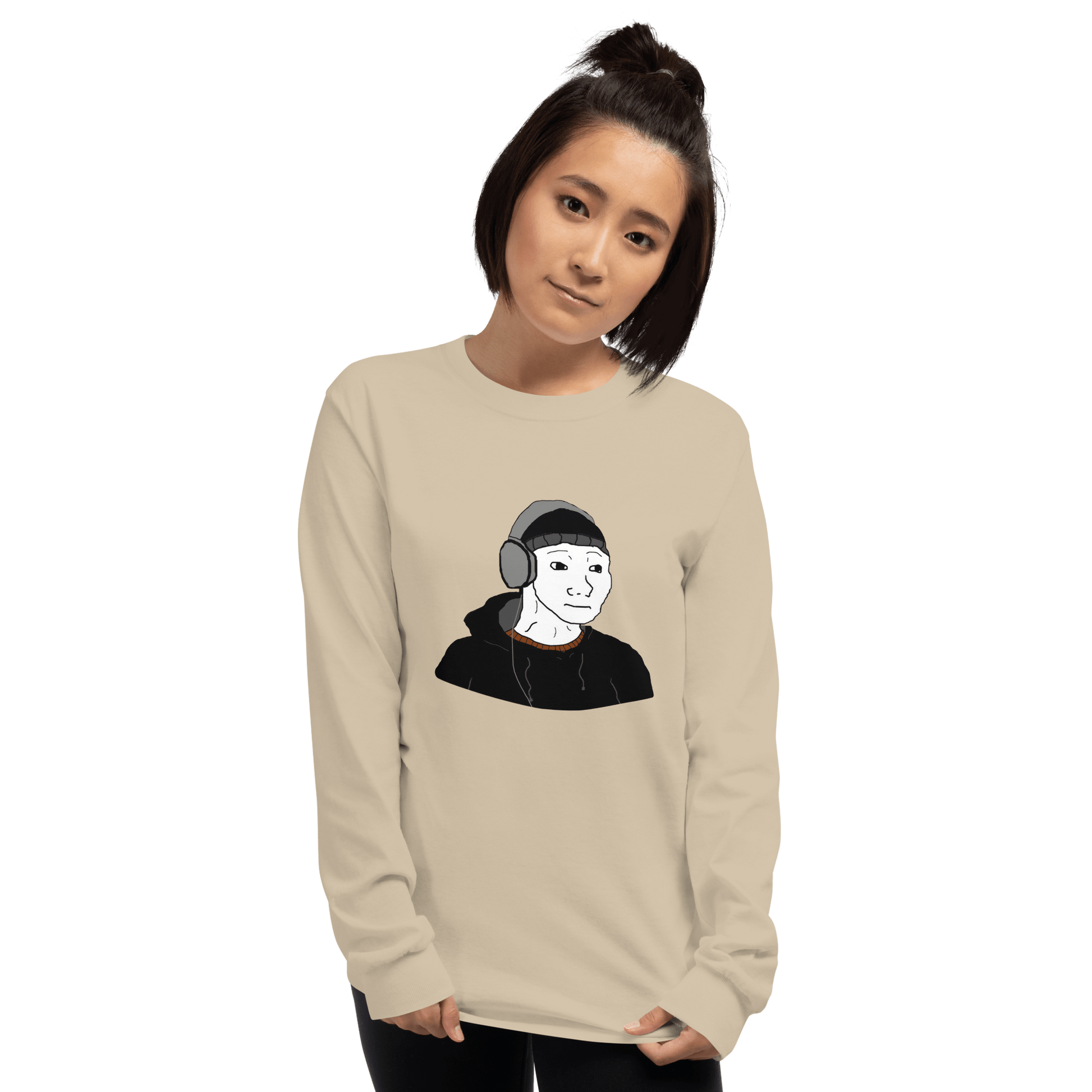 Doomer Wojak Long Sleeve T-Shirt Meme - Sport Grey | Shirtposting