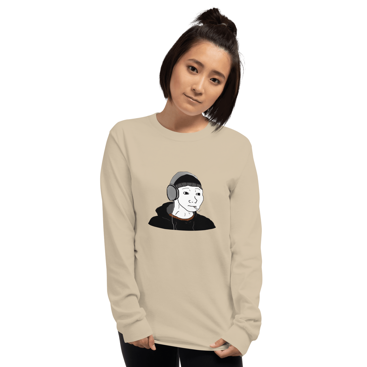 Doomer Wojak Long Sleeve T-Shirt Meme - Sport Grey | Shirtposting