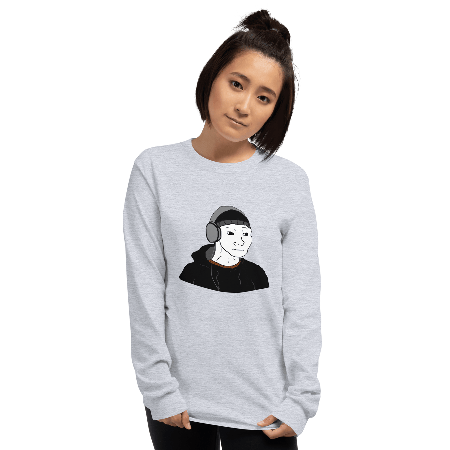 Doomer Wojak Long Sleeve T-Shirt Meme - Sport Grey | Shirtposting