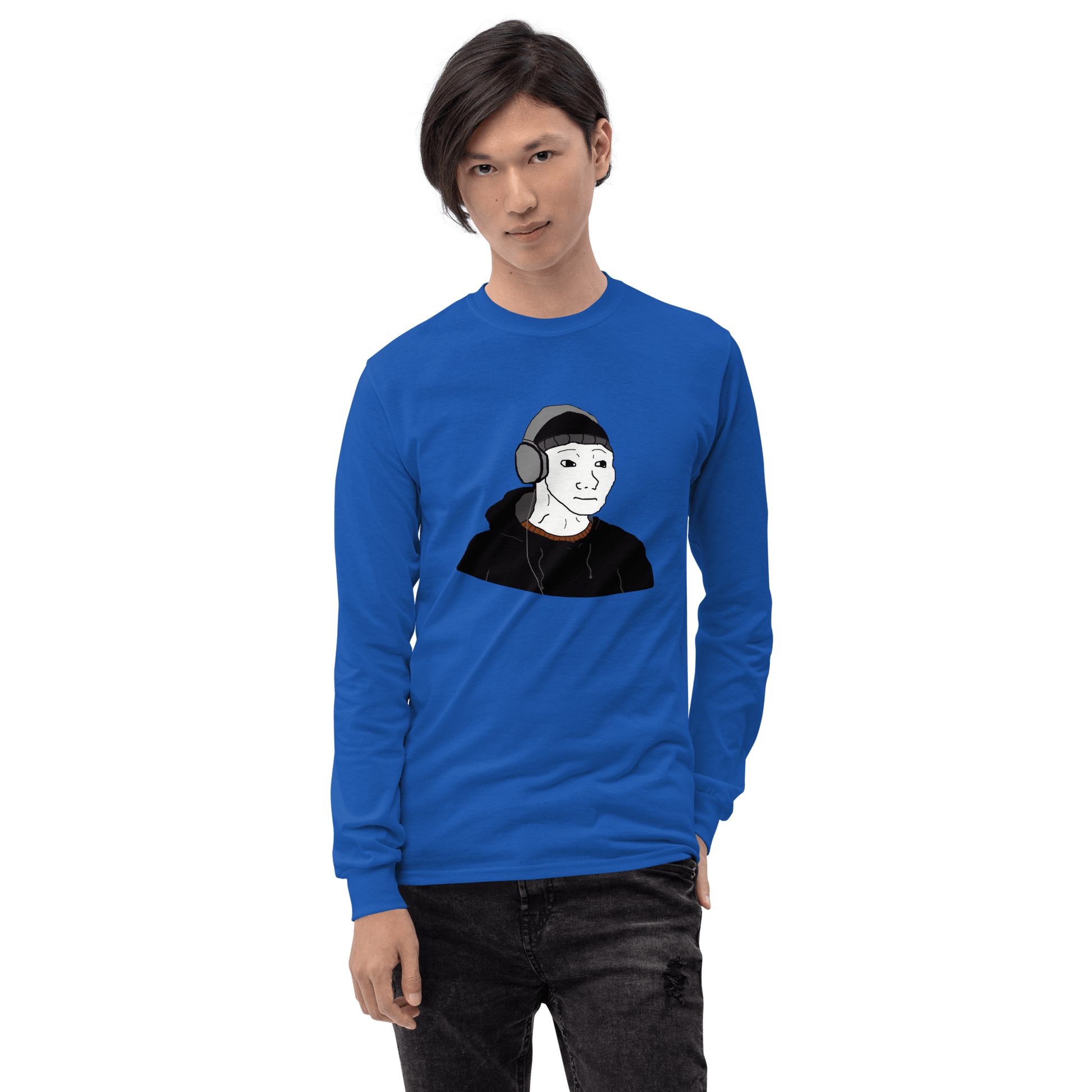 Doomer Wojak Long Sleeve T-Shirt Meme - Sport Grey | Shirtposting