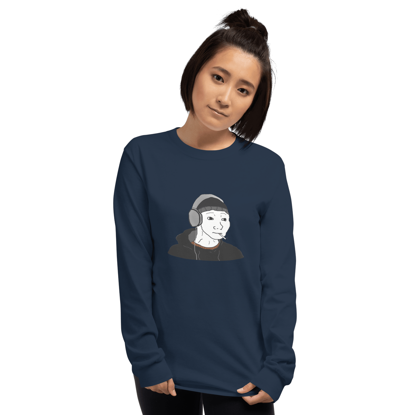 Doomer Wojak Long Sleeve T-Shirt Meme - Sport Grey | Shirtposting
