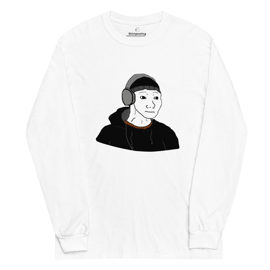 Doomer Wojak Long Sleeve T-Shirt Meme - White | Shirtposting