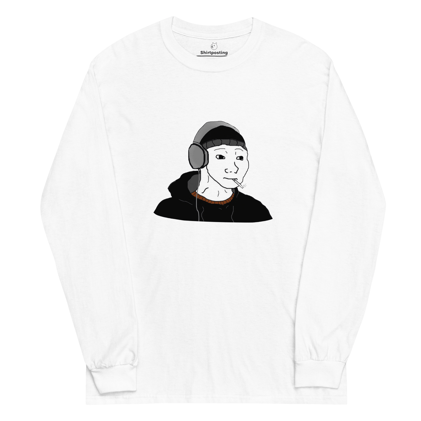 Doomer Wojak Long Sleeve T-Shirt Meme - White | Shirtposting