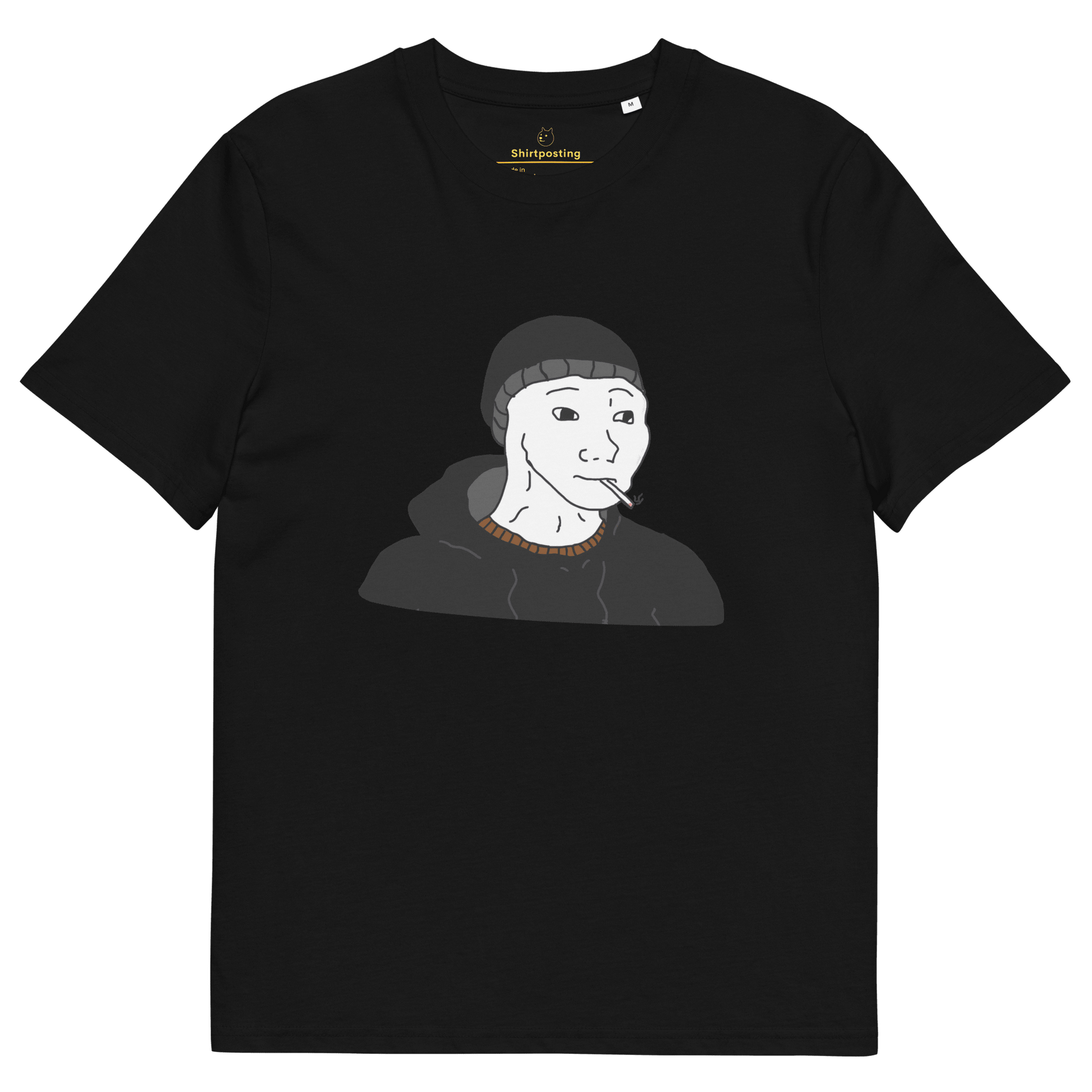 Doomer Wojak Premium Organic T-Shirt Meme - Black | Shirtposting