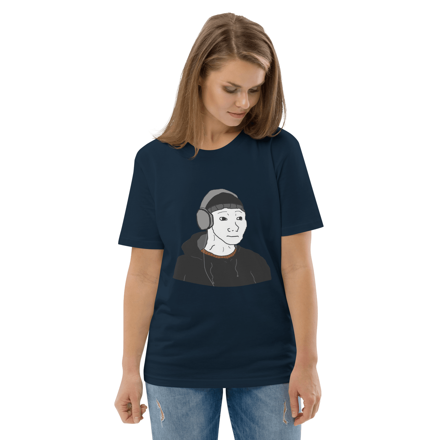 Doomer Wojak Premium Organic T-Shirt Meme - Dark Heather Grey | Shirtposting