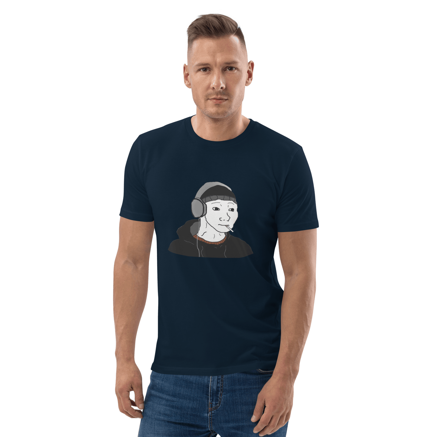 Doomer Wojak Premium Organic T-Shirt Meme - Dark Heather Grey | Shirtposting