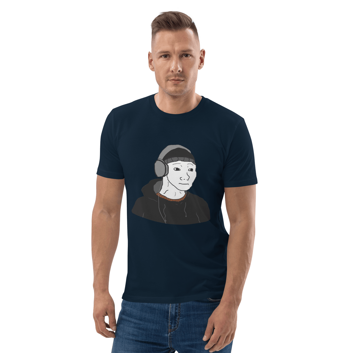 Doomer Wojak Premium Organic T-Shirt Meme - Dark Heather Grey | Shirtposting