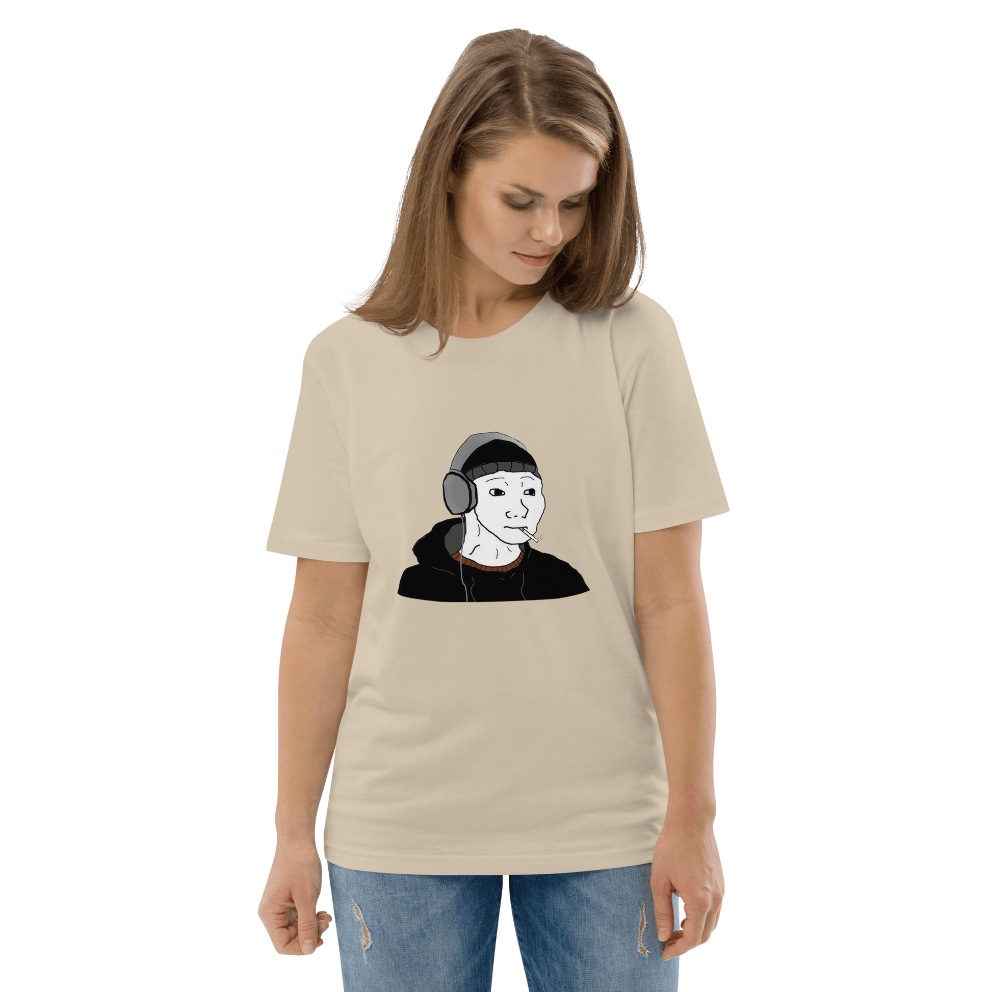 Doomer Wojak Premium Organic T-Shirt Meme - Dark Heather Grey | Shirtposting