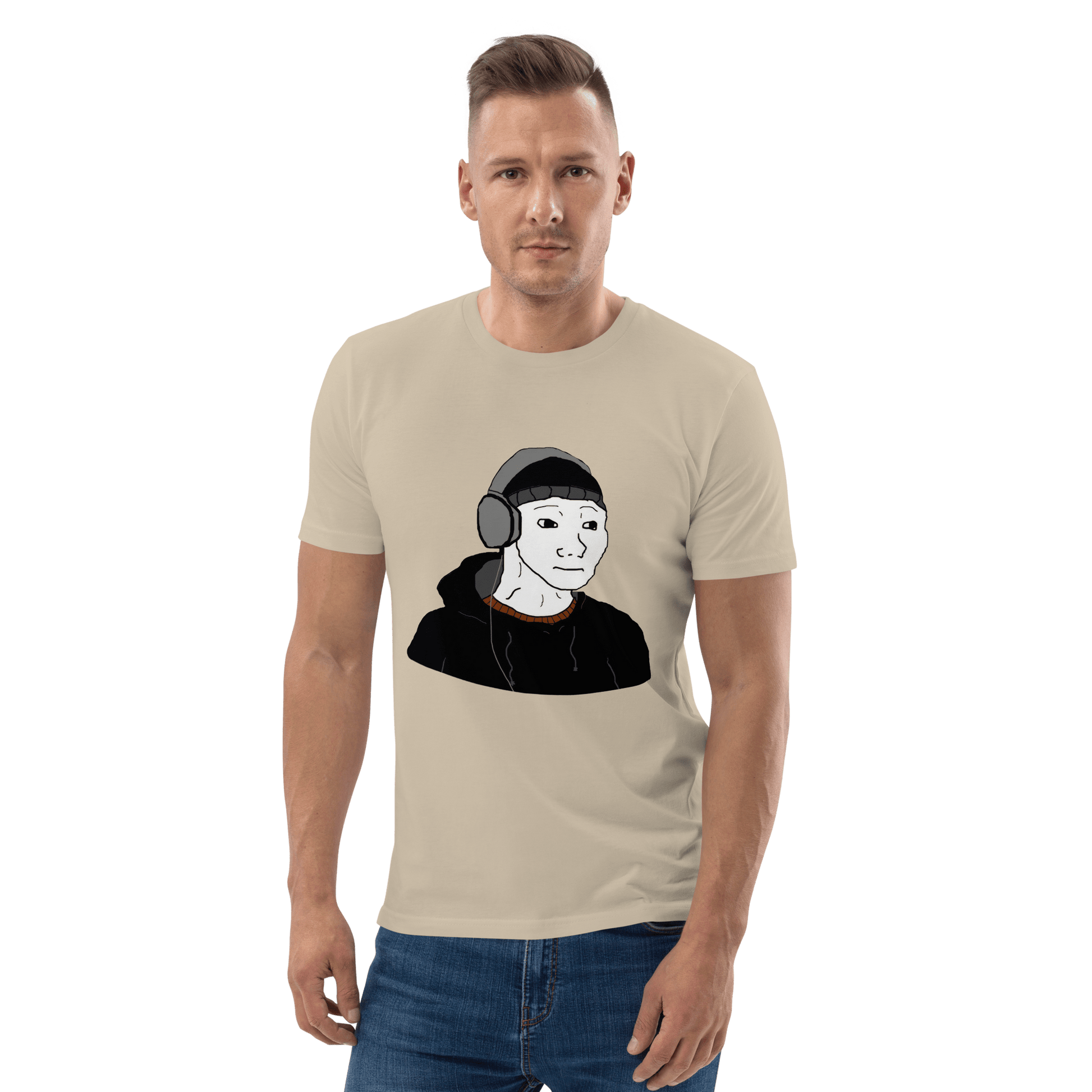 Doomer Wojak Premium Organic T-Shirt Meme - Dark Heather Grey | Shirtposting