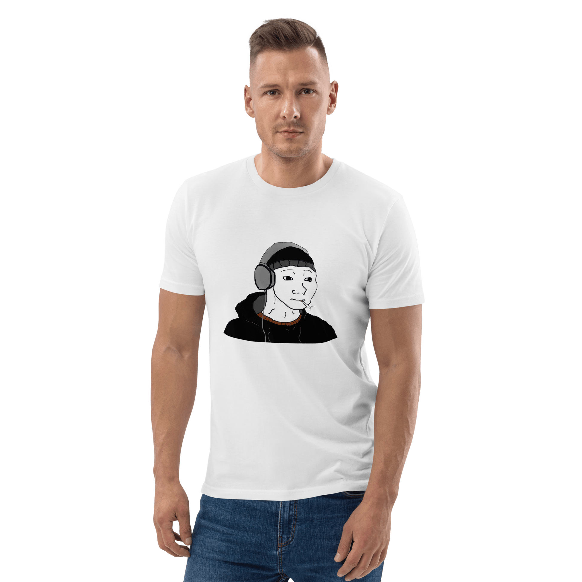 Doomer Wojak Premium Organic T-Shirt Meme - Dark Heather Grey | Shirtposting