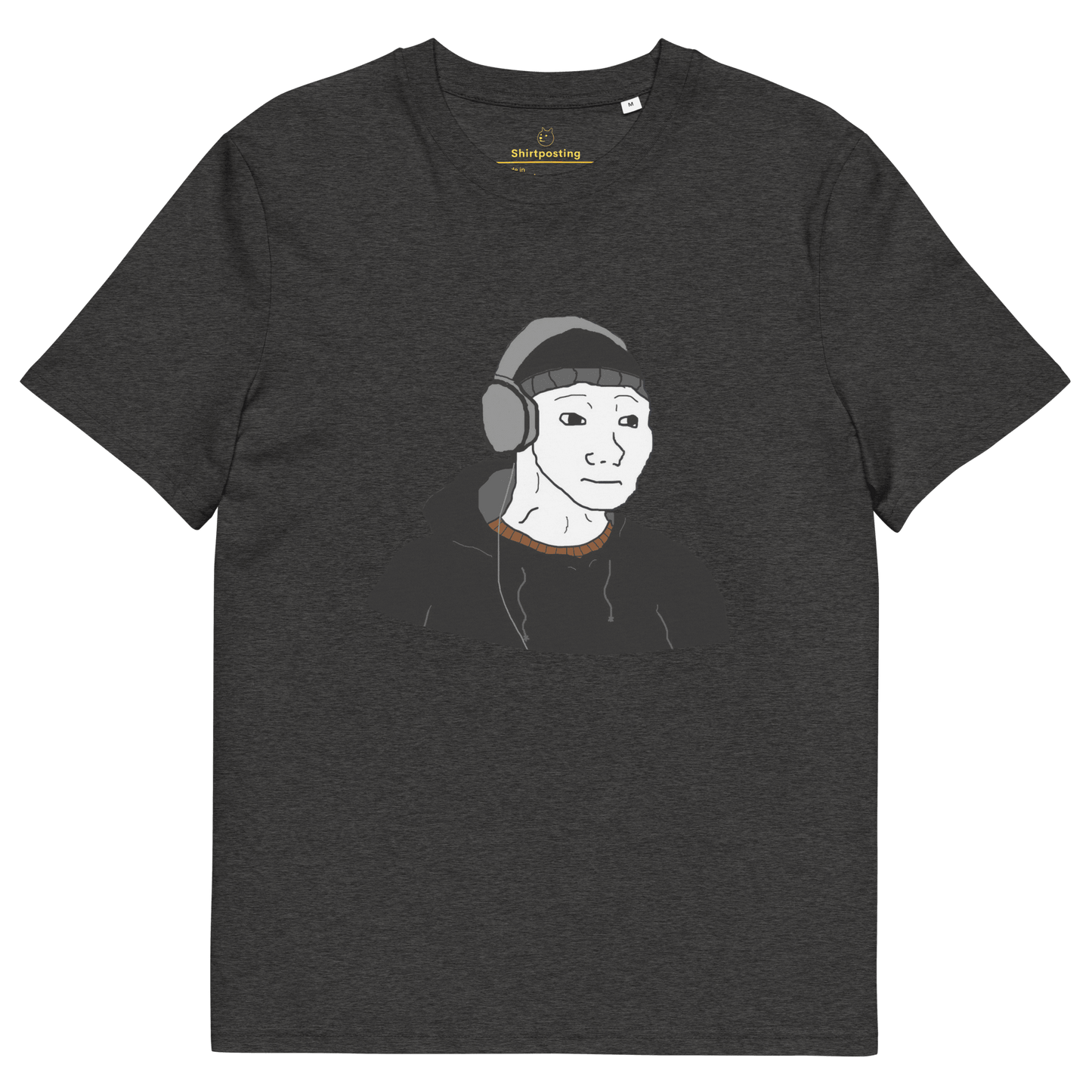 Doomer Wojak Premium Organic T-Shirt Meme - Dark Heather Grey | Shirtposting