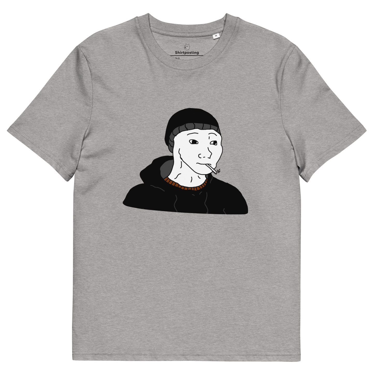 Doomer Wojak Premium Organic T-Shirt Meme - Heather Grey | Shirtposting