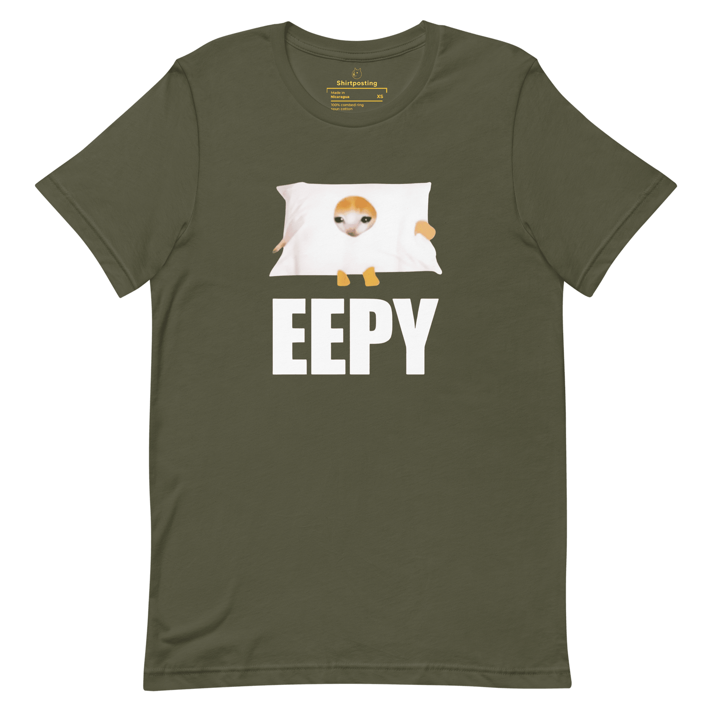 Eepy Classic T-Shirt Meme - Military Green | Shirtposting