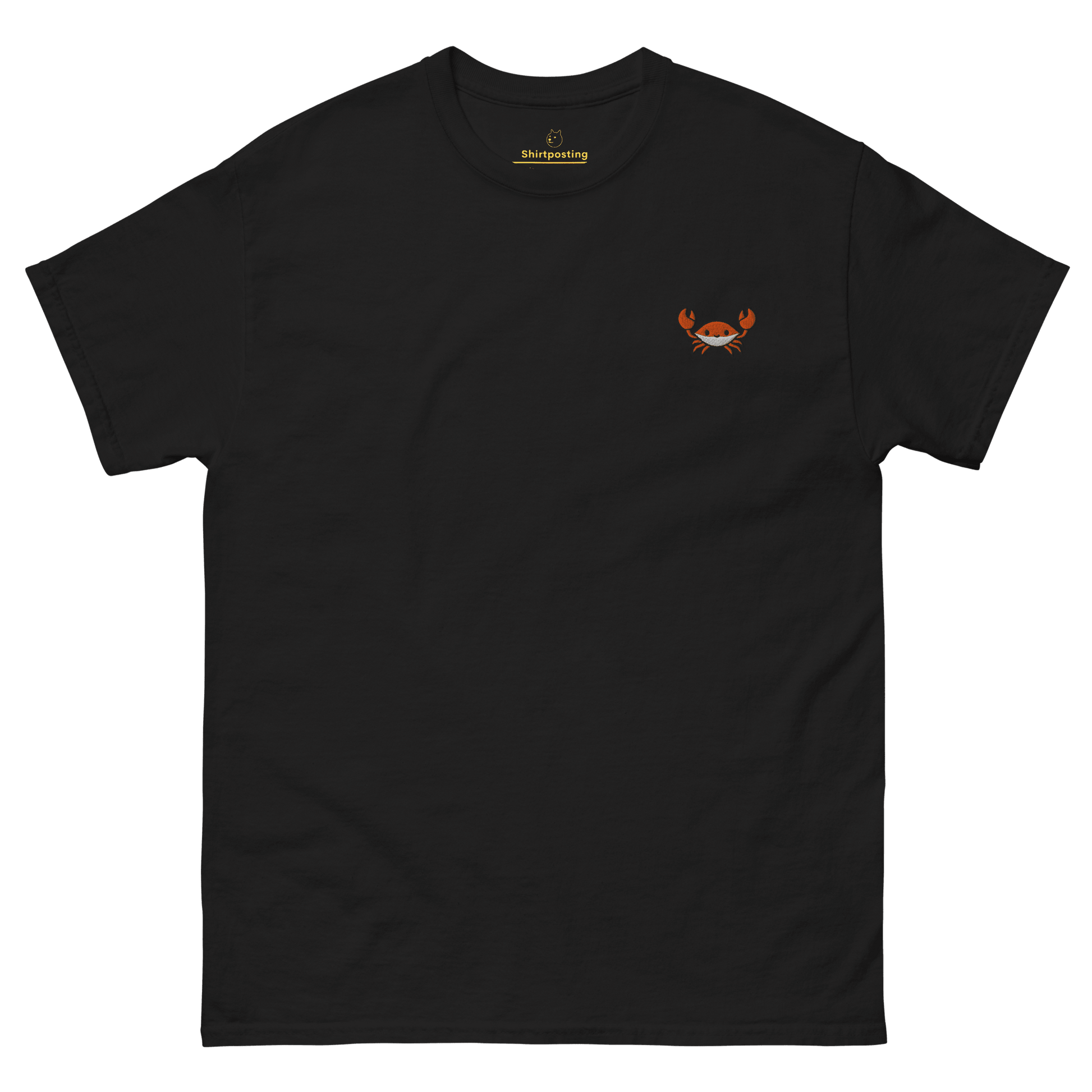 Embroidery Crab Classic T-Shirt Meme - Black | Shirtposting