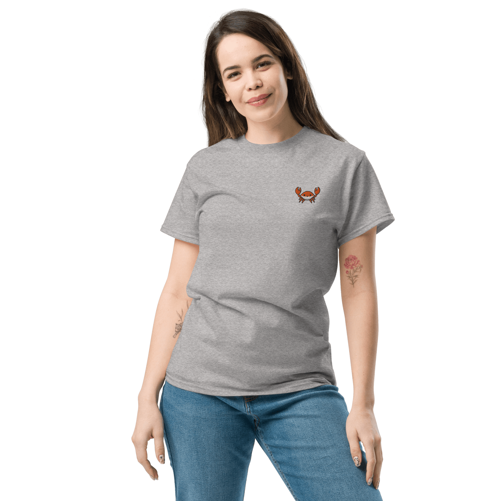 Embroidery Crab Classic T-Shirt Meme - Military Green | Shirtposting