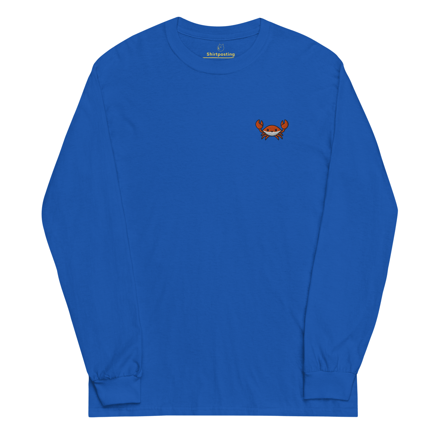 Embroidery Crab Long Sleeve T-Shirt Meme - Royal | Shirtposting