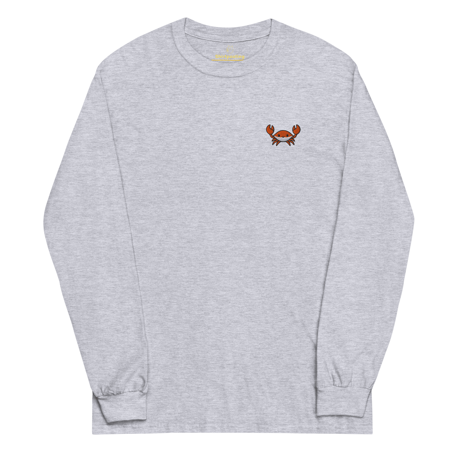 Embroidery Crab Long Sleeve T-Shirt Meme - Sport Grey | Shirtposting