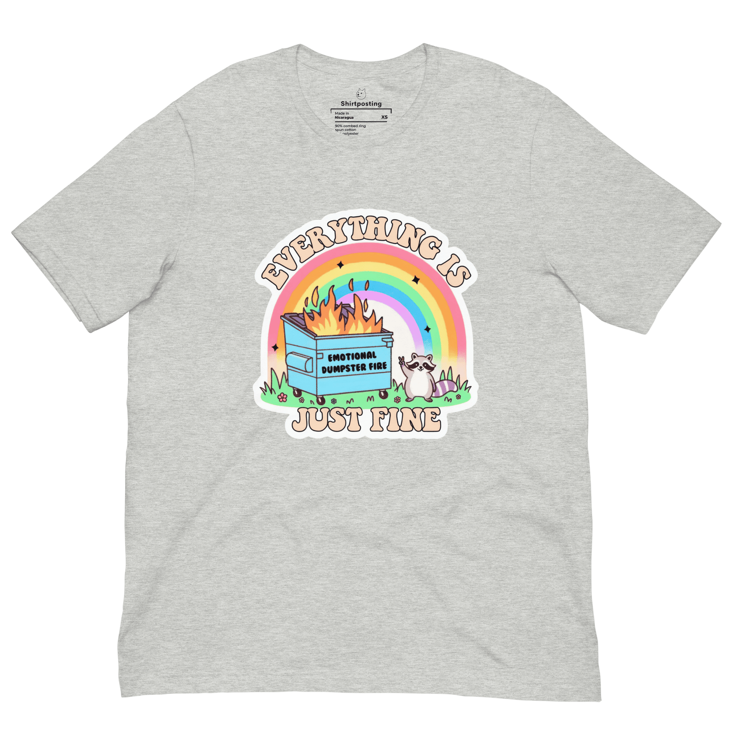 Everything is Just Fine Classic T-Shirt Meme - Athletic Heather | Shirtposting