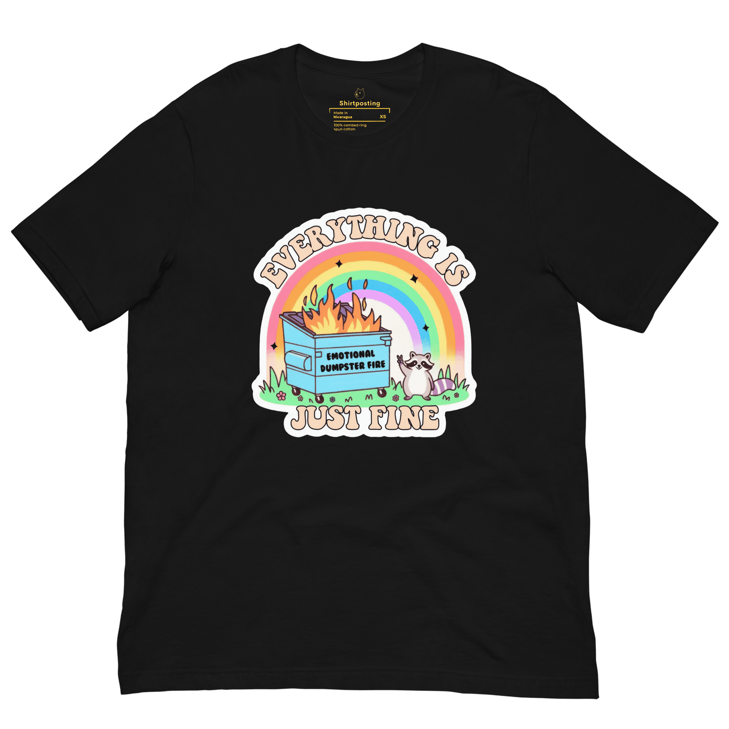 Everything is Just Fine Classic T-Shirt Meme - Black | Shirtposting
