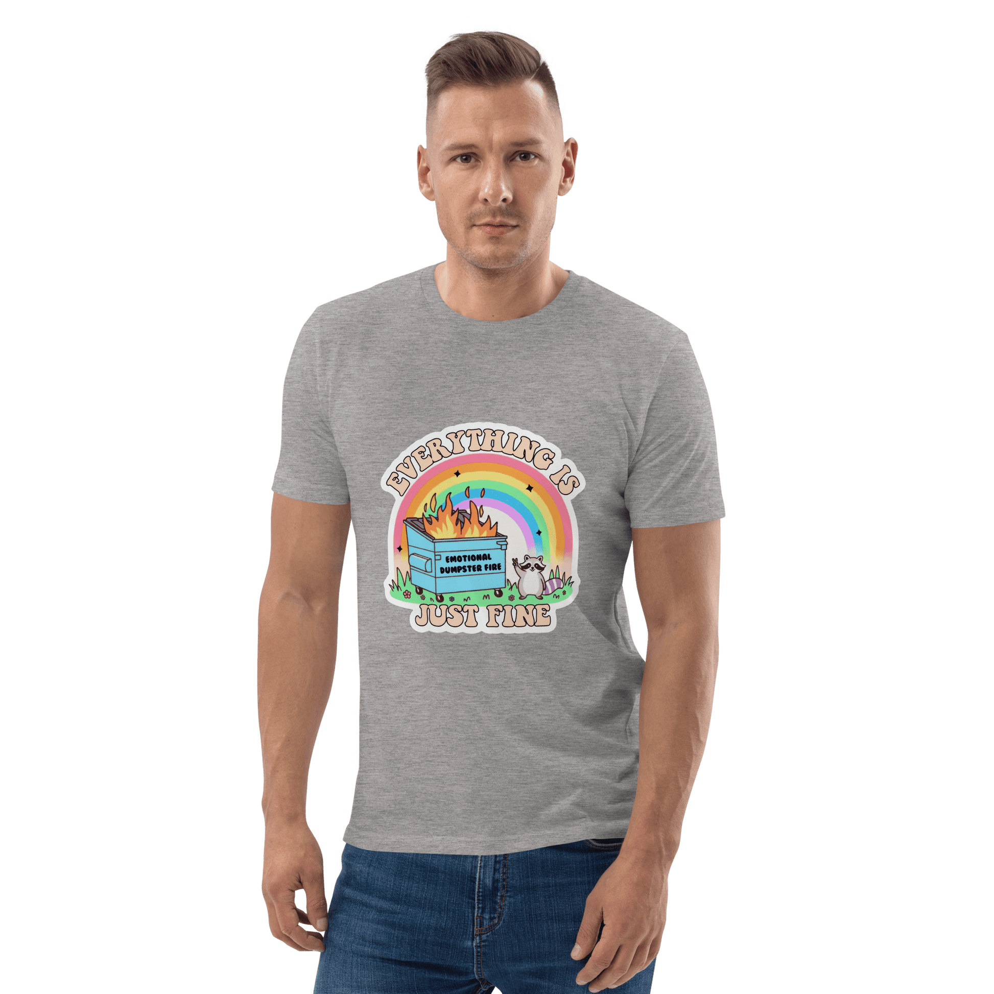 Everything Is Just Fine Premium Organic T-Shirt Meme - Dark Heather Grey | Shirtposting