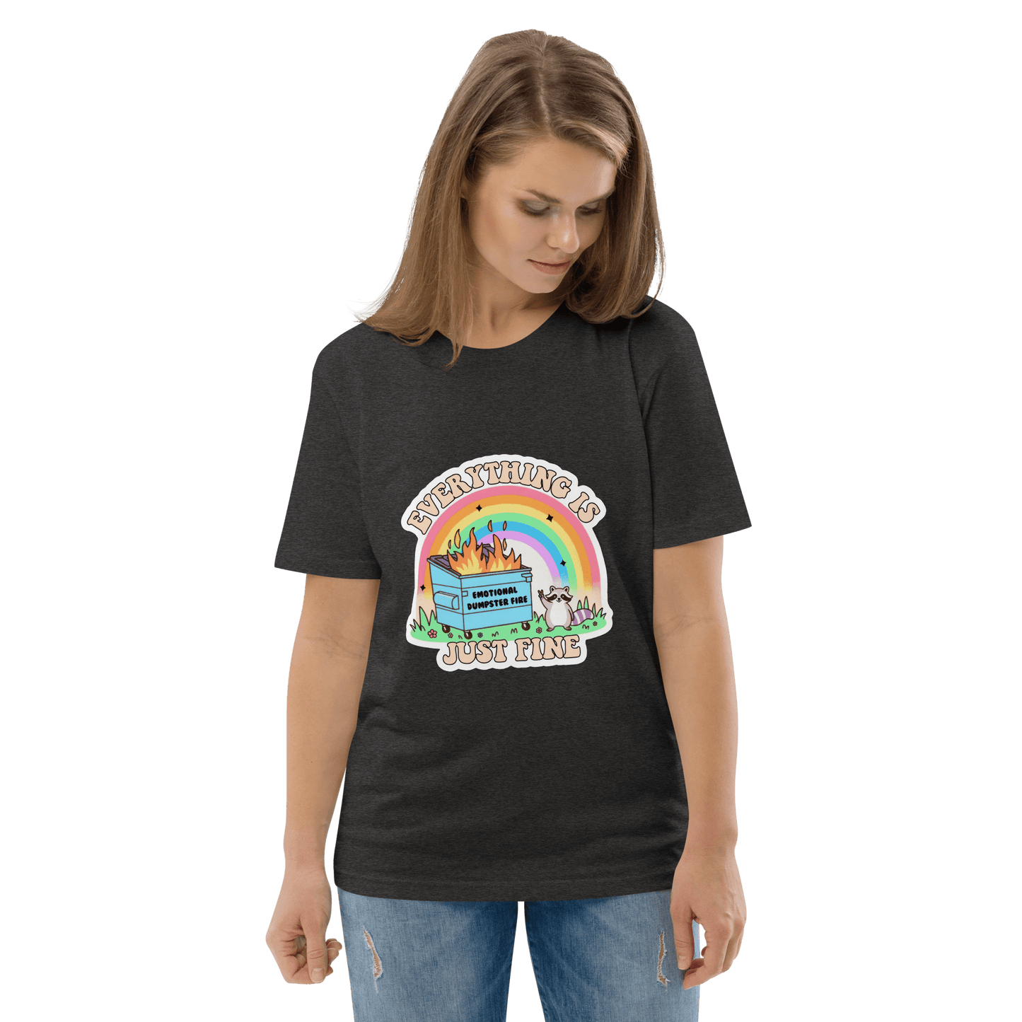 Everything Is Just Fine Premium Organic T-Shirt Meme - Dark Heather Grey | Shirtposting