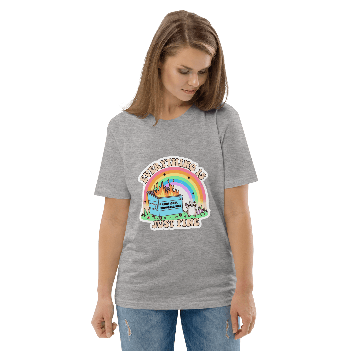 Everything Is Just Fine Premium Organic T-Shirt Meme - Dark Heather Grey | Shirtposting