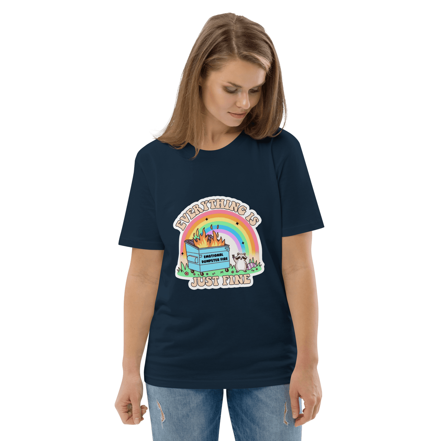 Everything Is Just Fine Premium Organic T-Shirt Meme - Dark Heather Grey | Shirtposting
