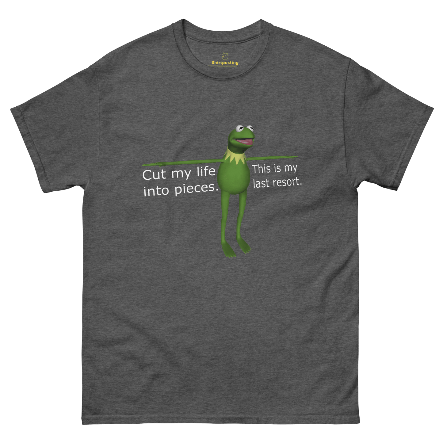 Frog Meme Classic T-Shirt Meme - Dark Heather | Shirtposting