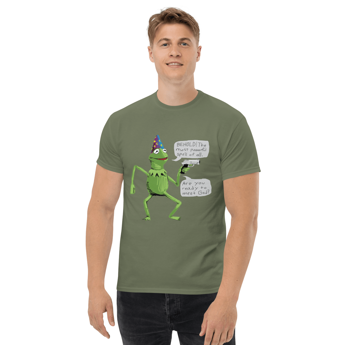 Frog Meme Classic T-Shirt Meme - Military Green | Shirtposting