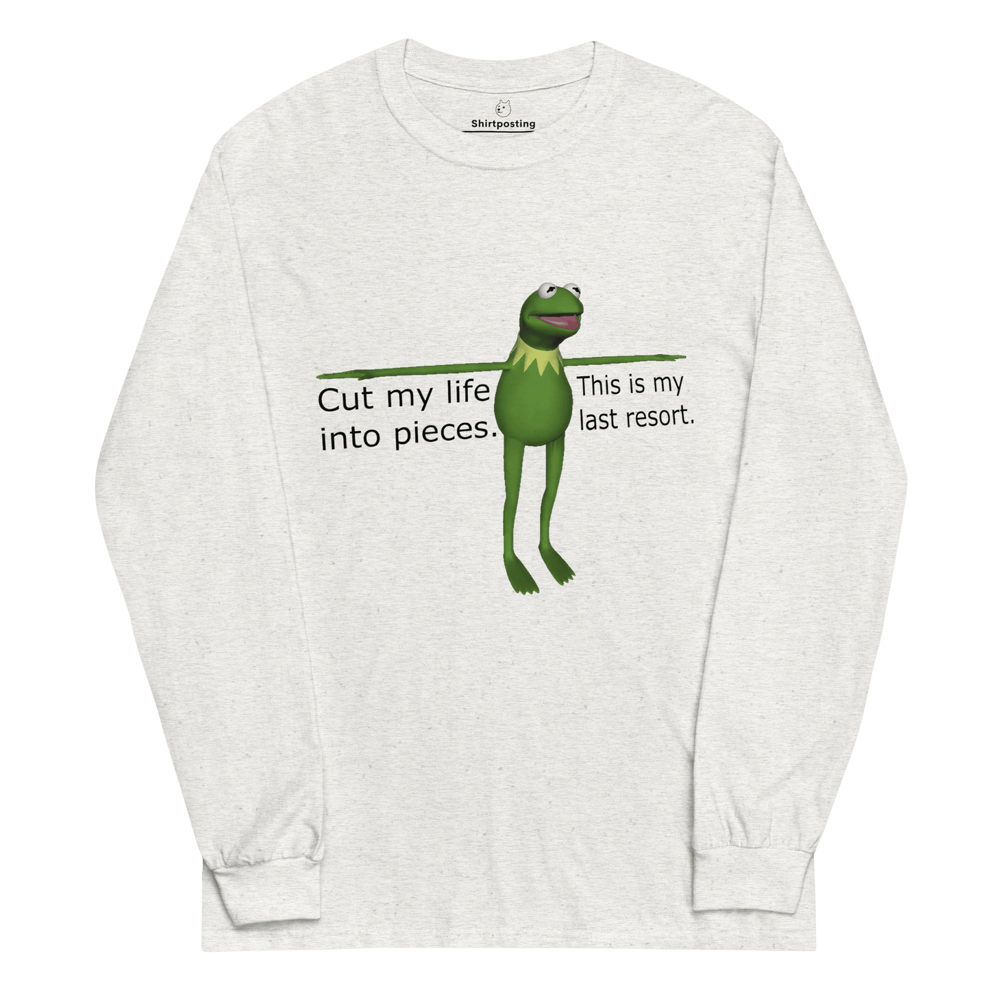 Frog Meme Long Sleeve T-Shirt Meme - Ash | Shirtposting