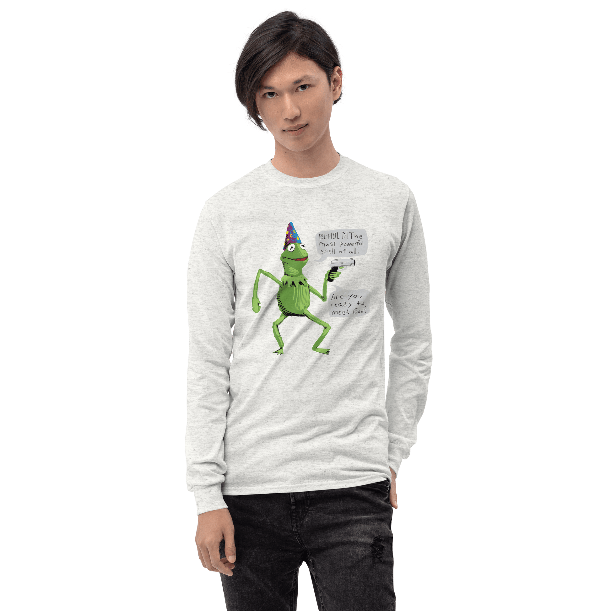 Frog Meme Long Sleeve T-Shirt Meme - Sport Grey | Shirtposting