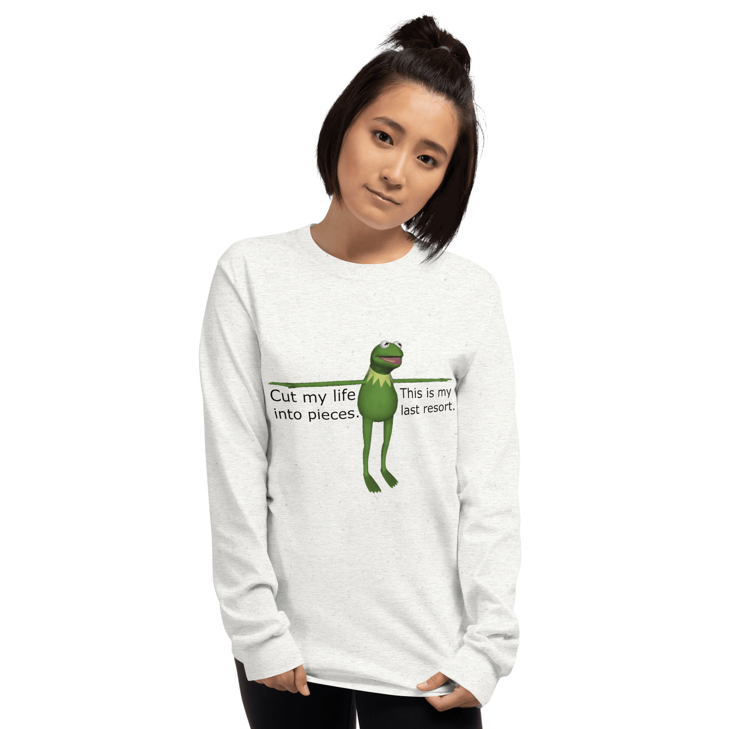 Frog Meme Long Sleeve T-Shirt Meme - Sport Grey | Shirtposting