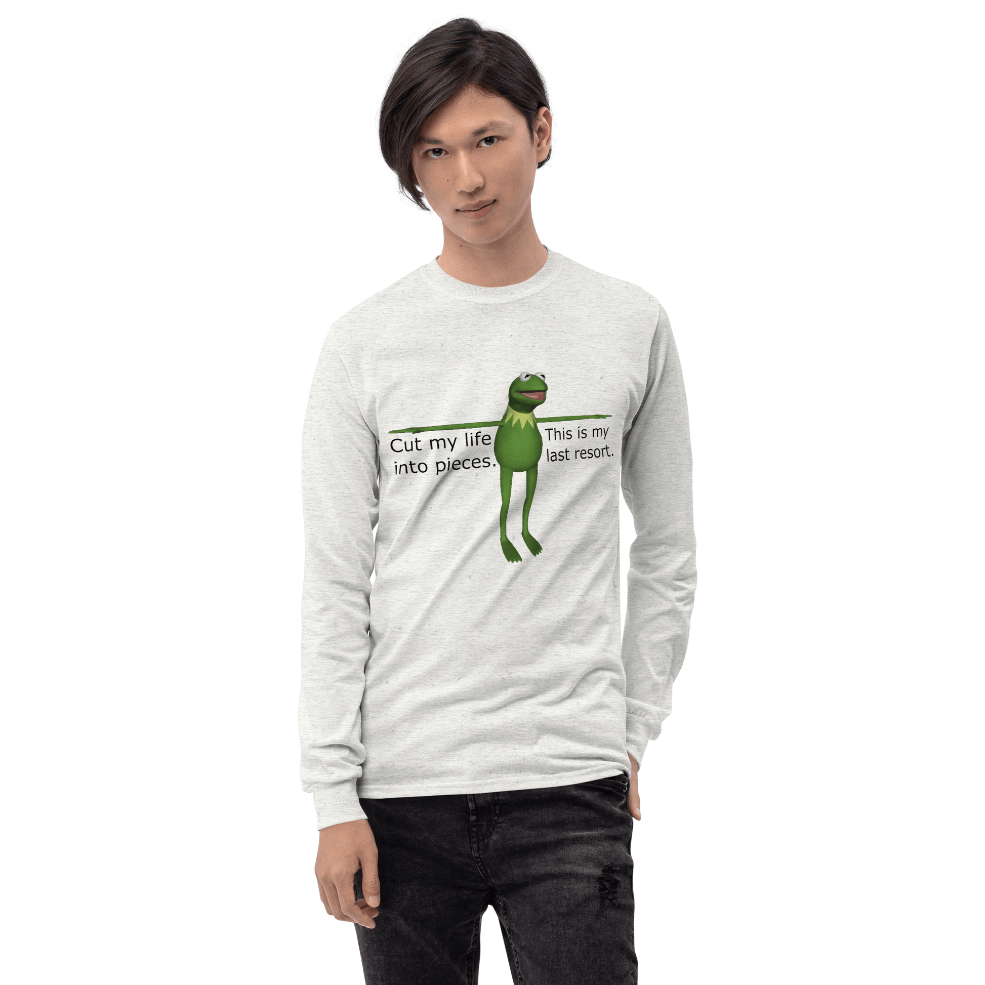Frog Meme Long Sleeve T-Shirt Meme - Sport Grey | Shirtposting