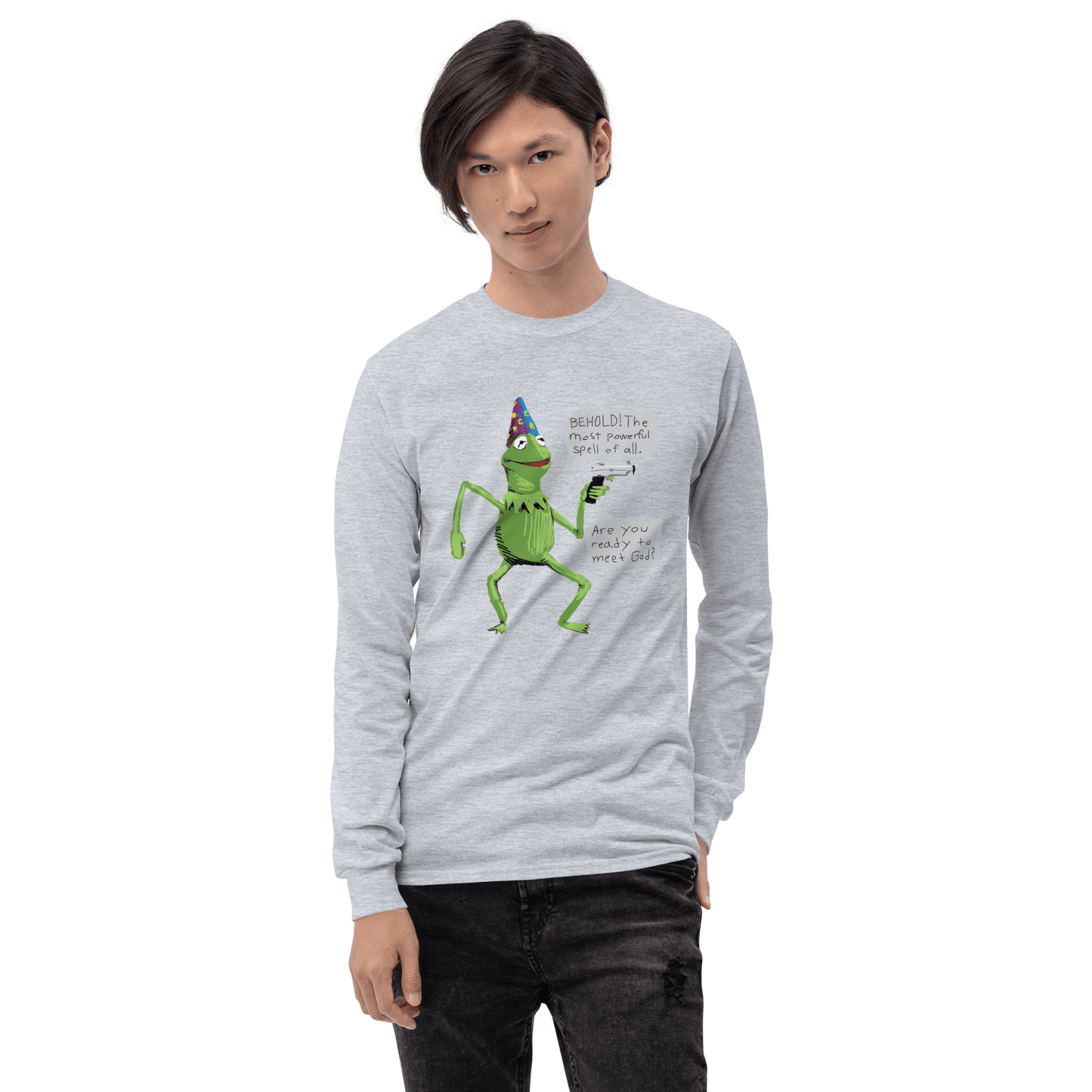 Frog Meme Long Sleeve T-Shirt Meme - Sport Grey | Shirtposting