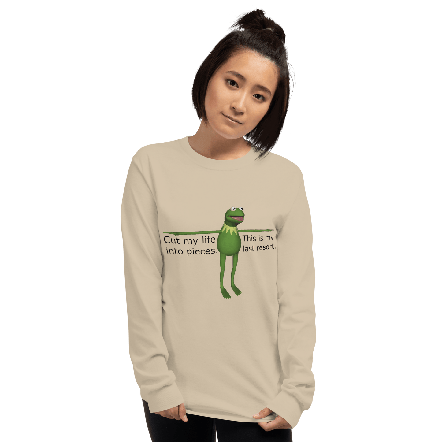 Frog Meme Long Sleeve T-Shirt Meme - Sport Grey | Shirtposting