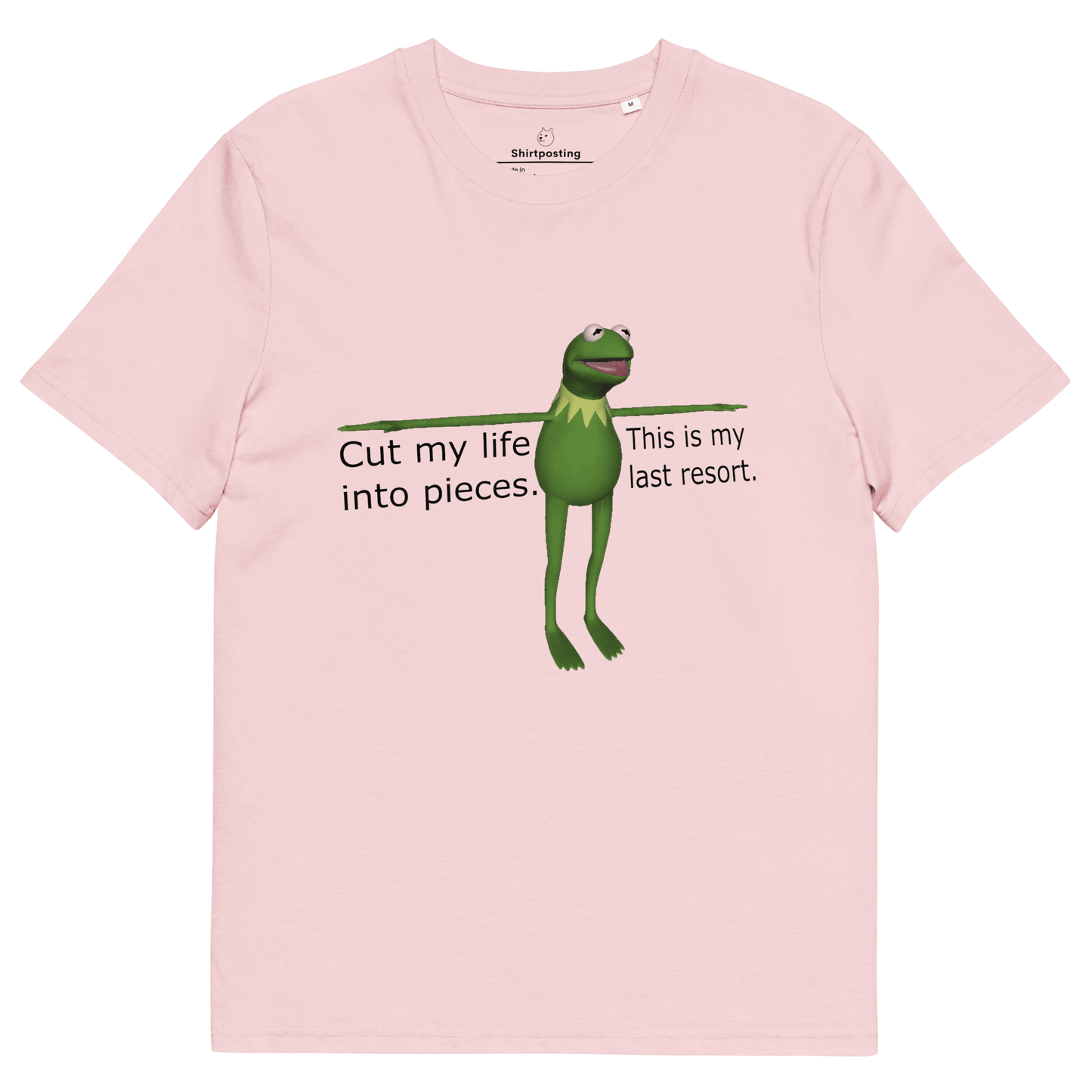 Frog Meme Premium Organic T-Shirt Meme - Cotton Pink | Shirtposting