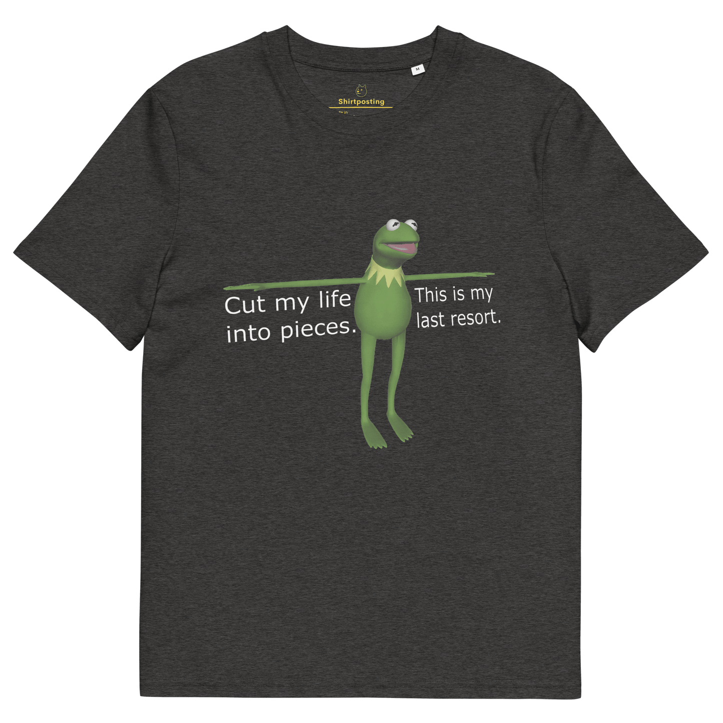 Frog Meme Premium Organic T-Shirt Meme - Dark Heather Grey | Shirtposting