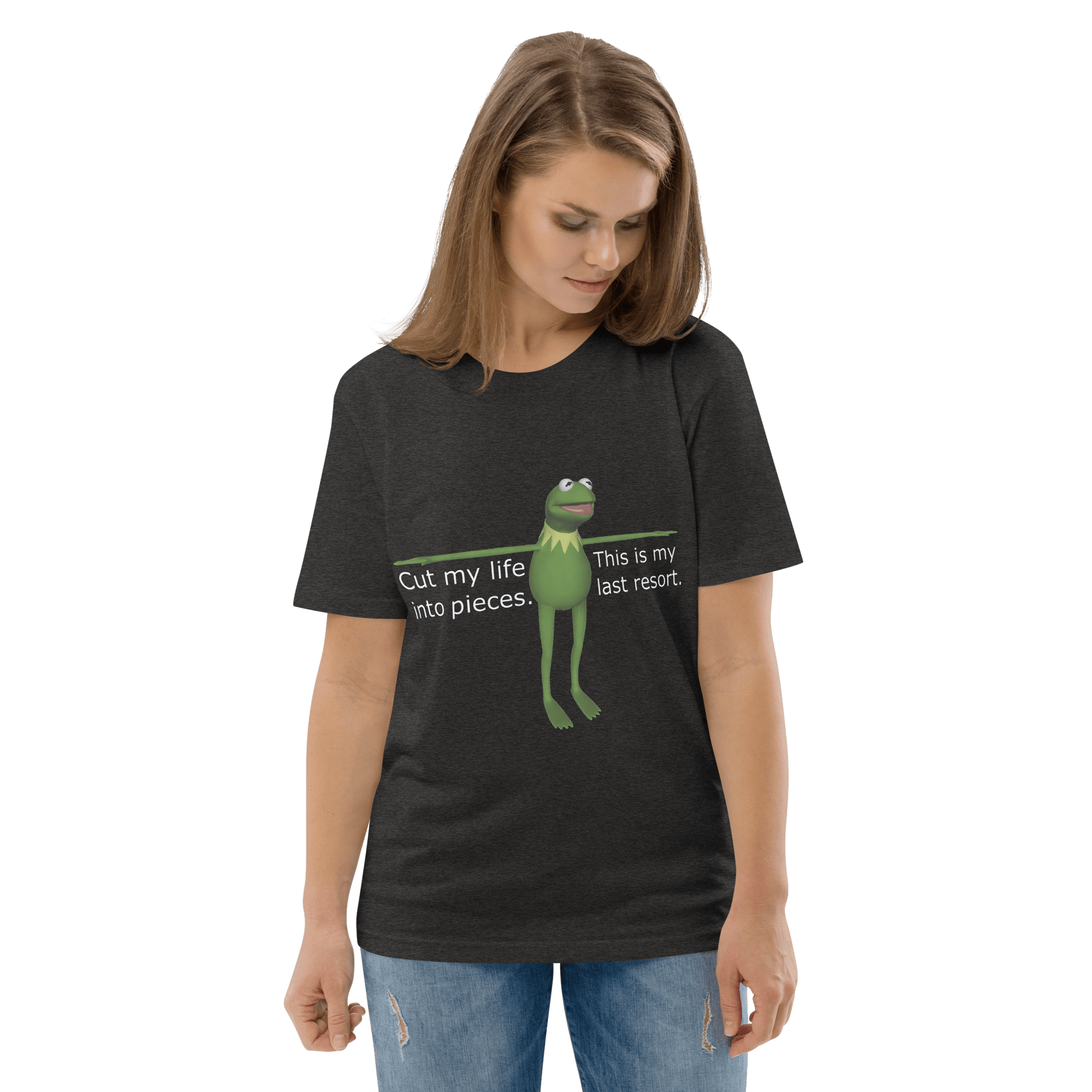 Frog Meme Premium Organic T-Shirt Meme - Dark Heather Grey | Shirtposting