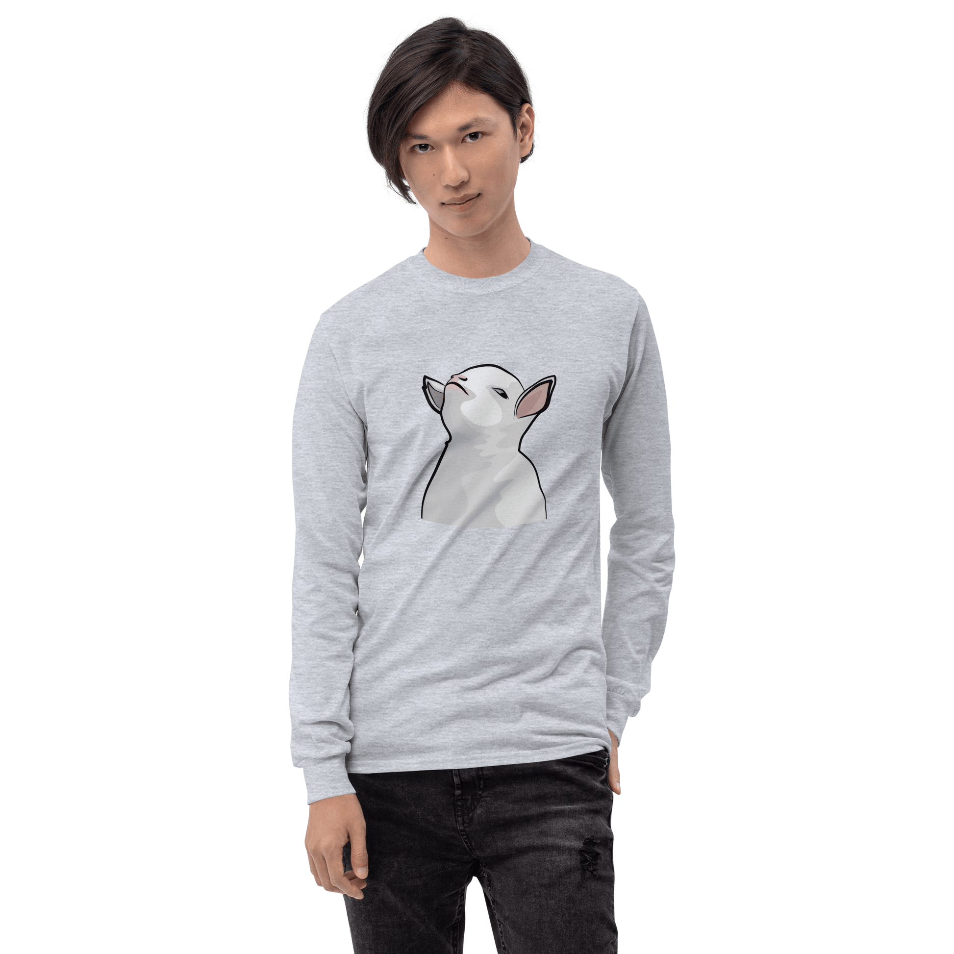 Goat Long Sleeve T-Shirt Meme - Sport Grey | Shirtposting