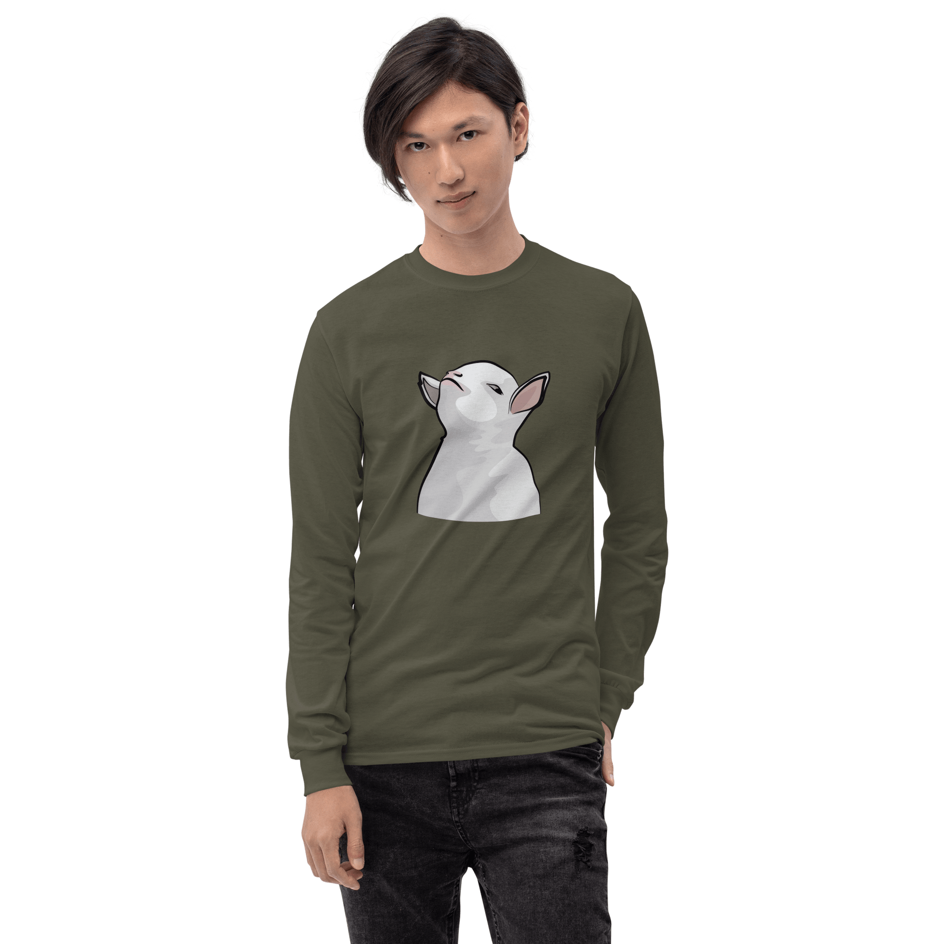 Goat Long Sleeve T-Shirt Meme - Sport Grey | Shirtposting