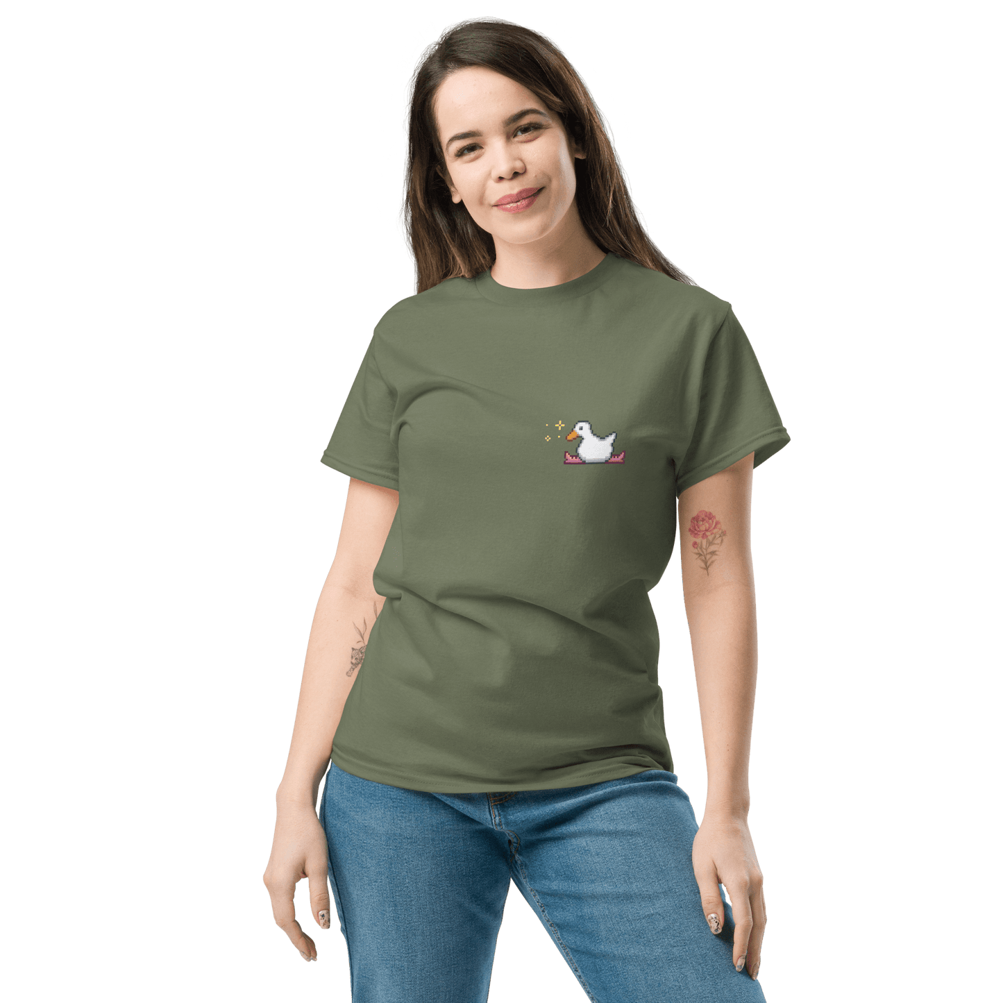 Goose Classic T-Shirt Meme - Military Green | Shirtposting