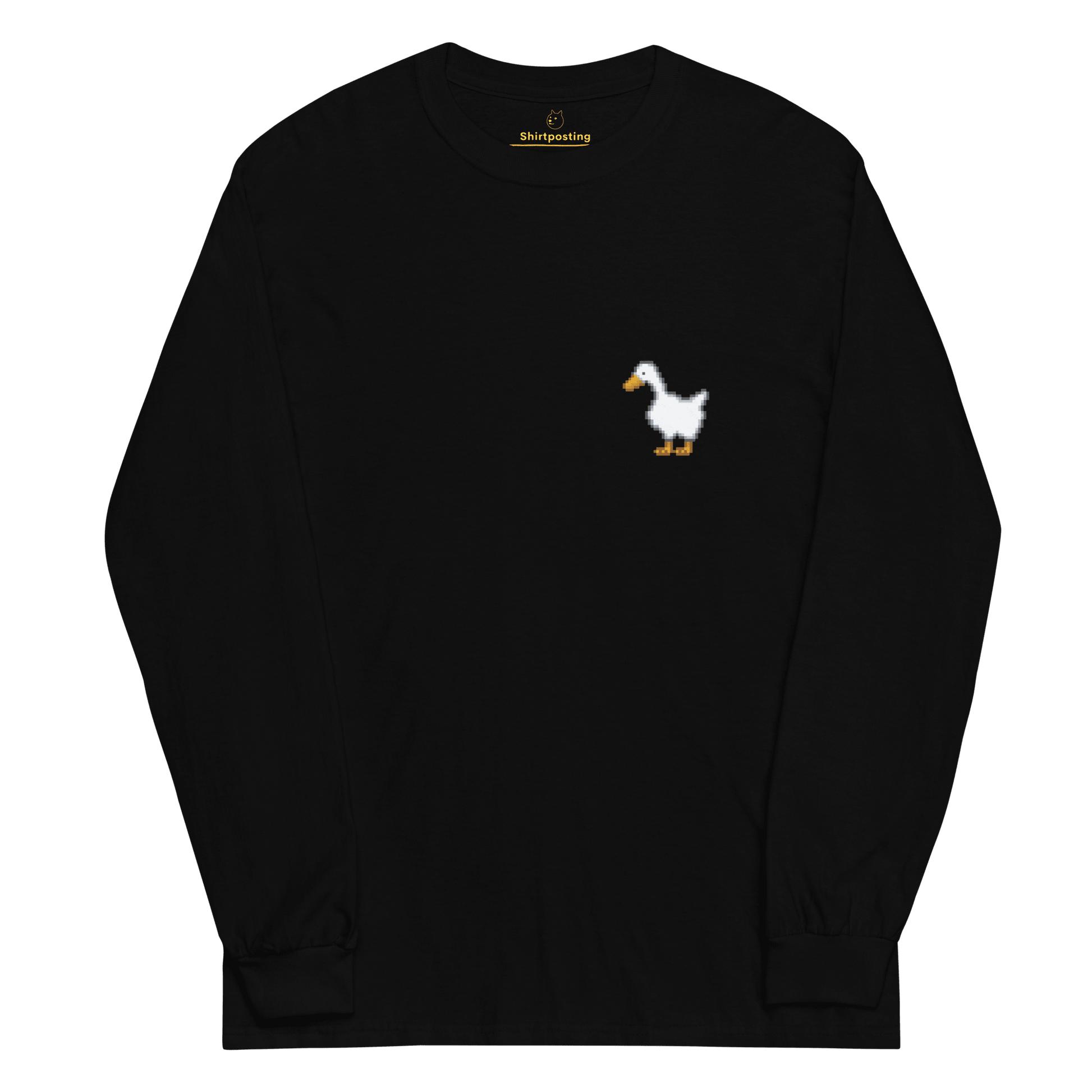 Goose Long Sleeve T-Shirt Meme - Black | Shirtposting
