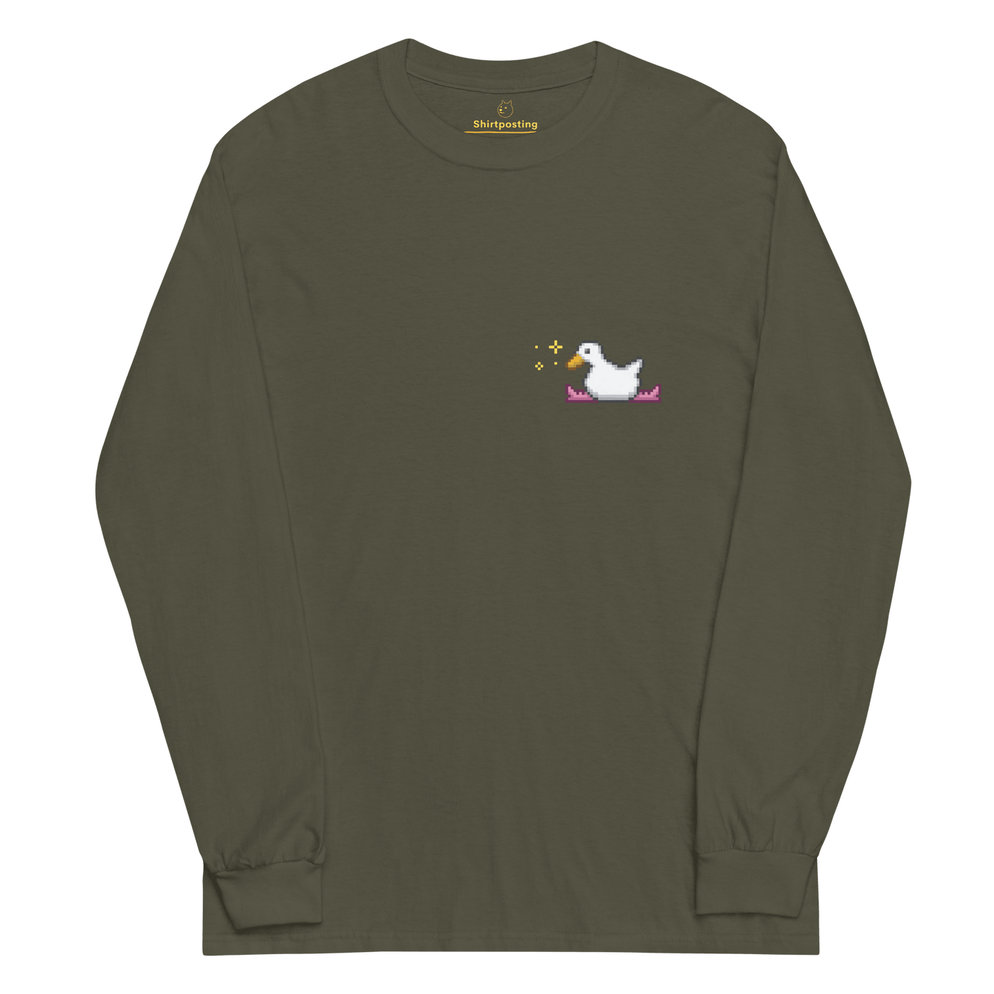 Goose Long Sleeve T-Shirt Meme - Military Green | Shirtposting